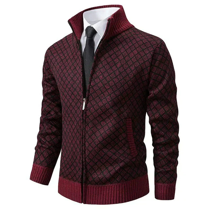 Aris - Gemusterte Strickjacke mit Reißverschluss