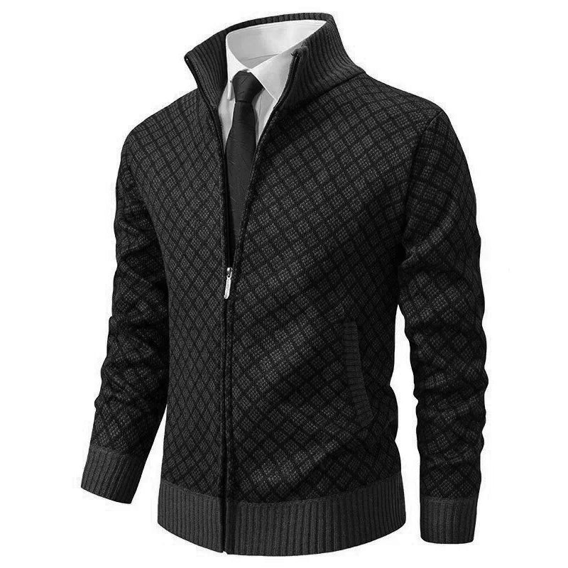 Aris - Gemusterte Strickjacke mit Reißverschluss