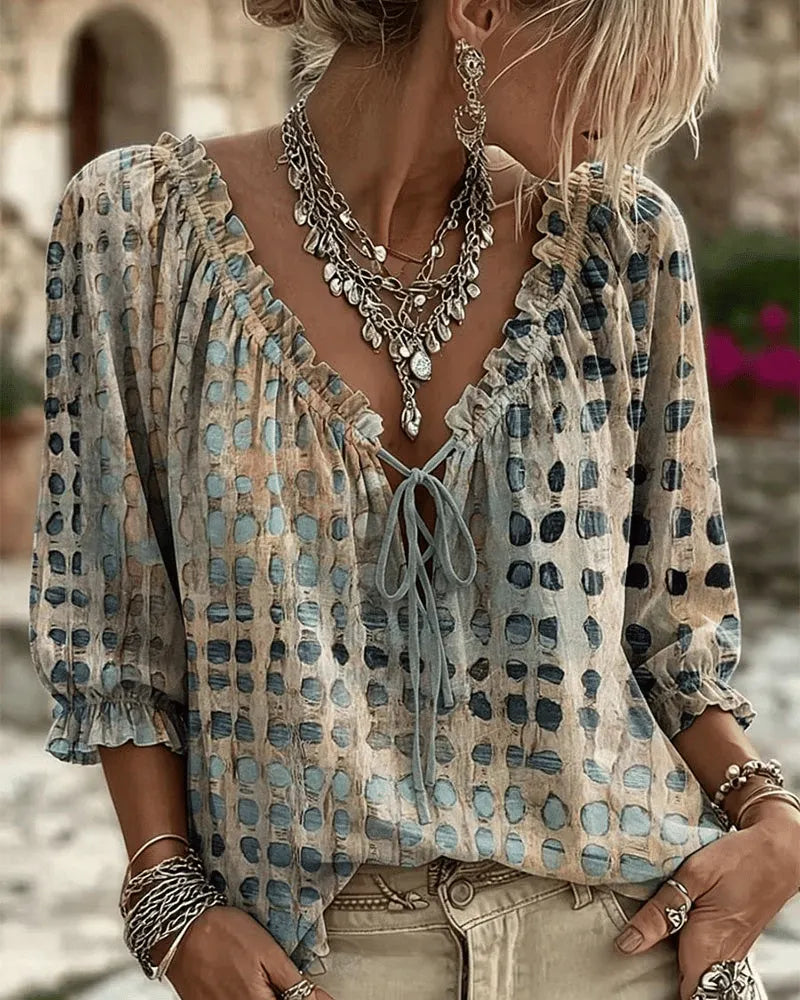 Araminta - Bluse mit V-Ausschnitt und weichem Griff