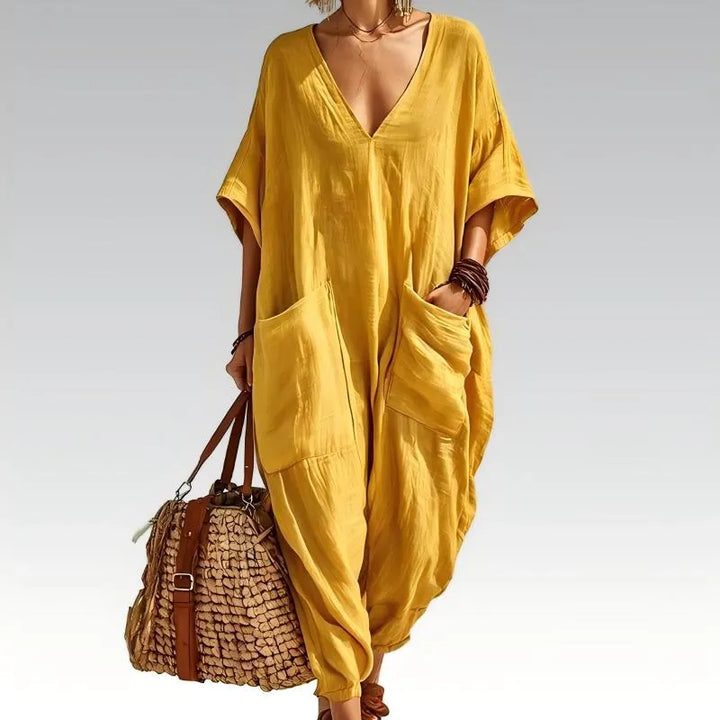 Evelisse - Lässiger Jumpsuit mit Fledermausärmeln und Taschen