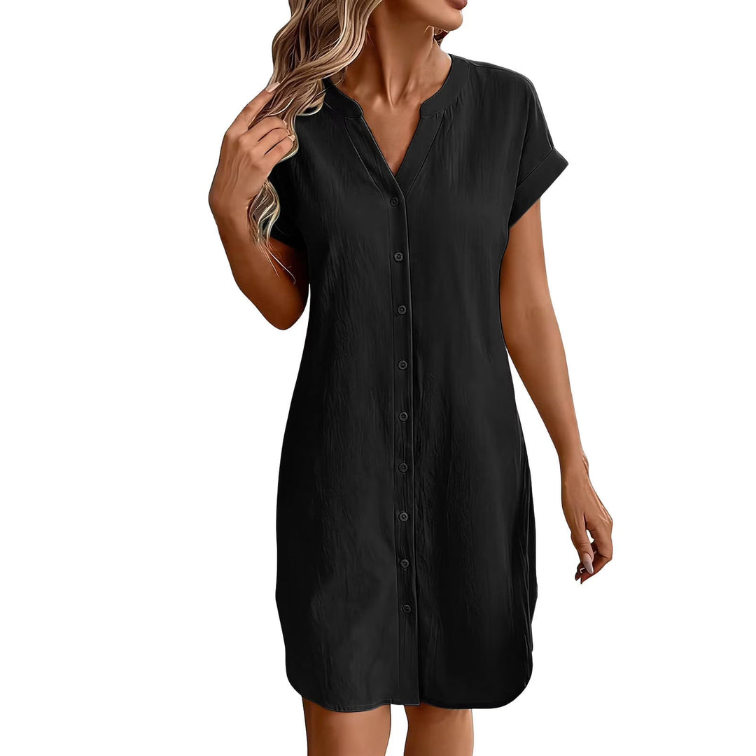 Ainslea - Strukturiertes Mini-Hemdblusenkleid