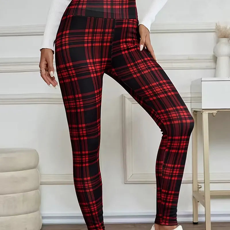 Estelyn - Klassische karierte Stretch-Leggings