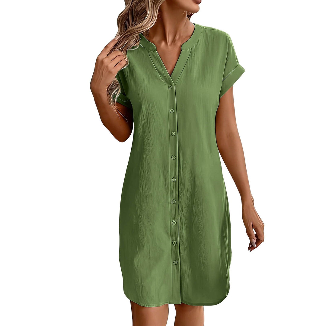 Ainslea - Strukturiertes Mini-Hemdblusenkleid