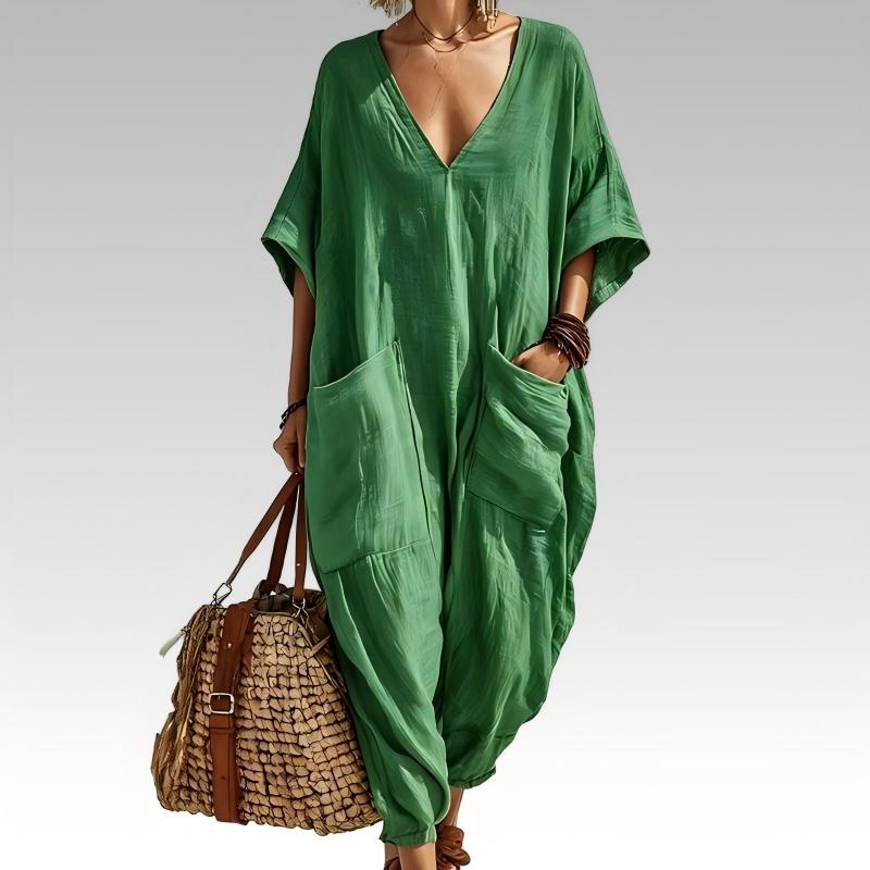 Evelisse - Lässiger Jumpsuit mit Fledermausärmeln und Taschen
