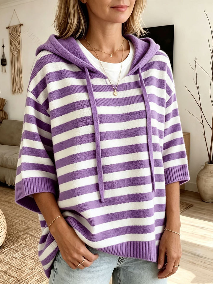 Leontine - Gestreifter Kapuzenpullover aus Strick