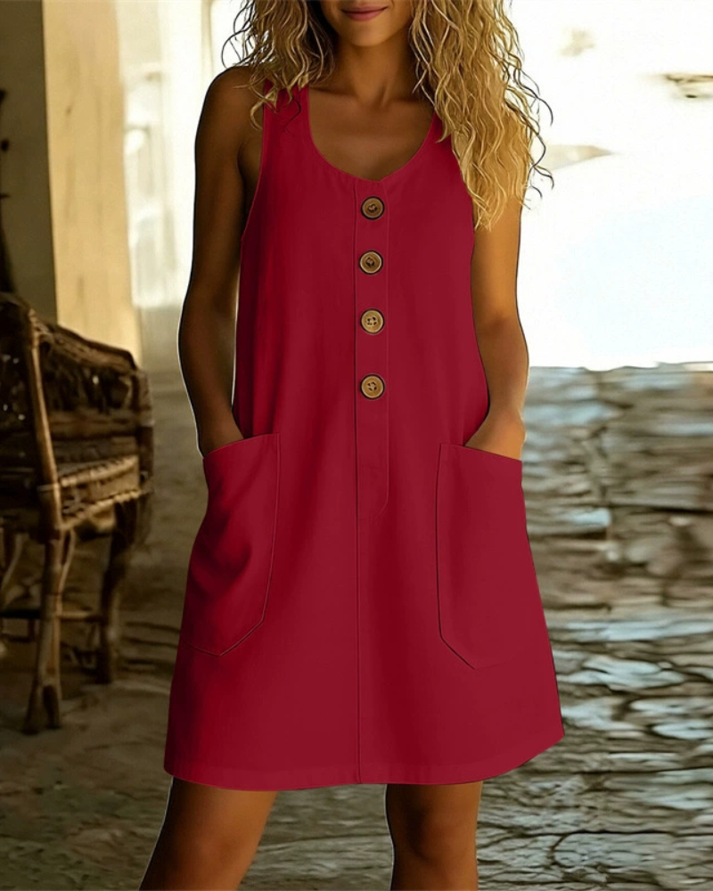 Katelin - Luftiges Sommerkleid mit Knopfleiste vorn