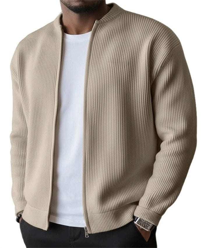Foster - Rippstrick-Cardigan mit Reißverschluss