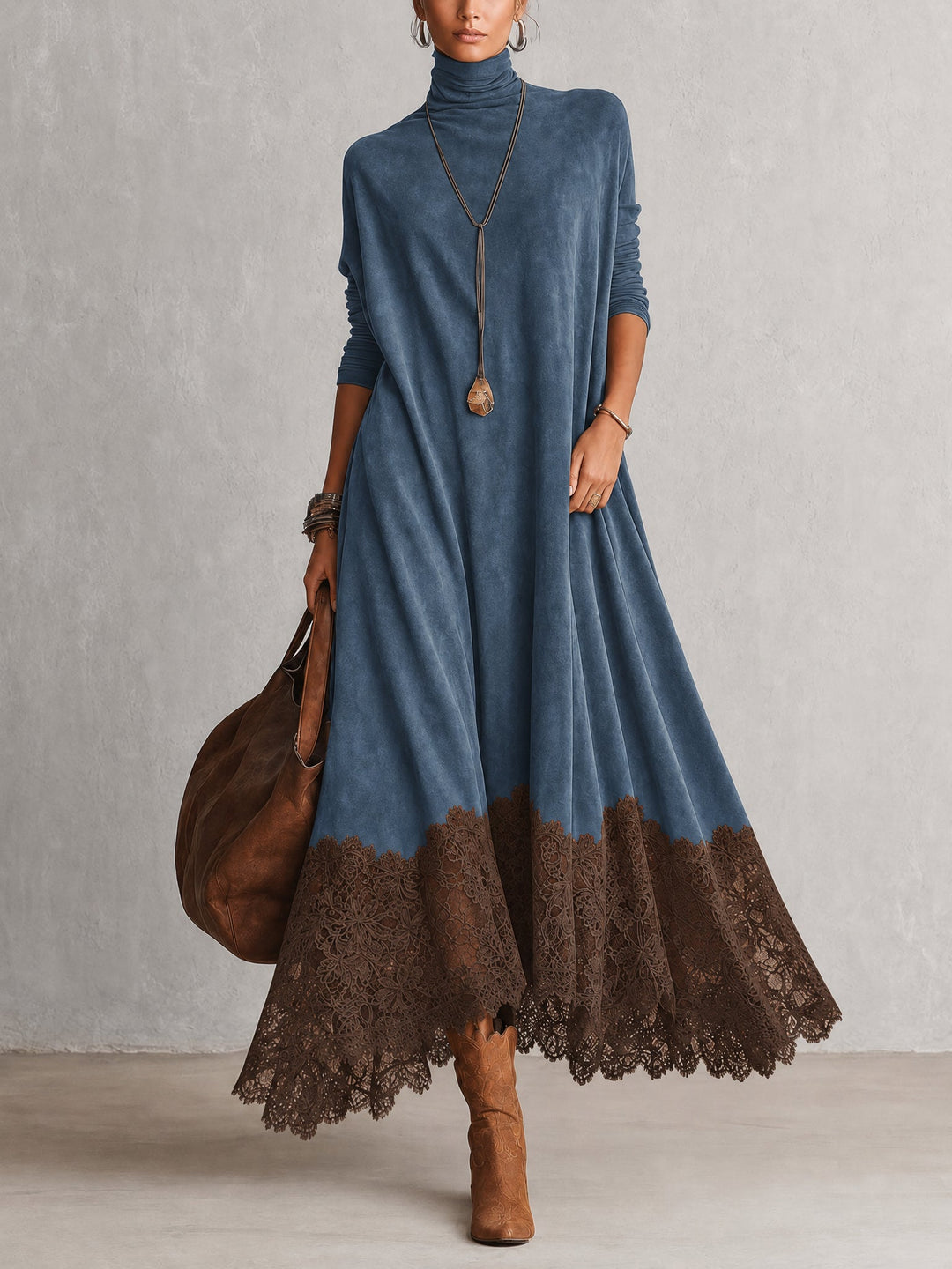 Pamina - A-Linien-Kleid mit Spitzenpaneelen