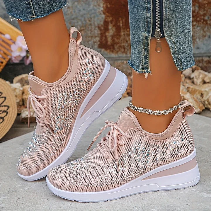 Lilia - Strassbesetzte Sneaker mit Keilabsatz