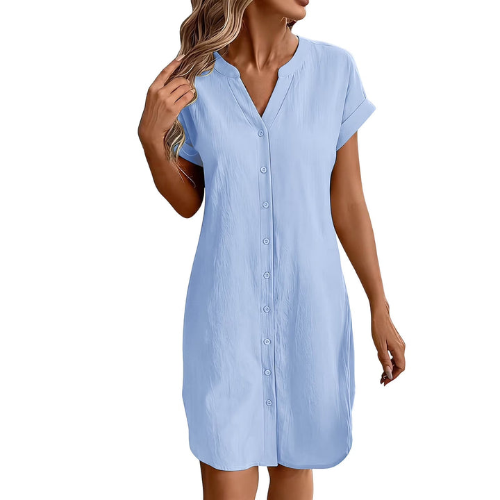 Ainslea - Strukturiertes Mini-Hemdblusenkleid