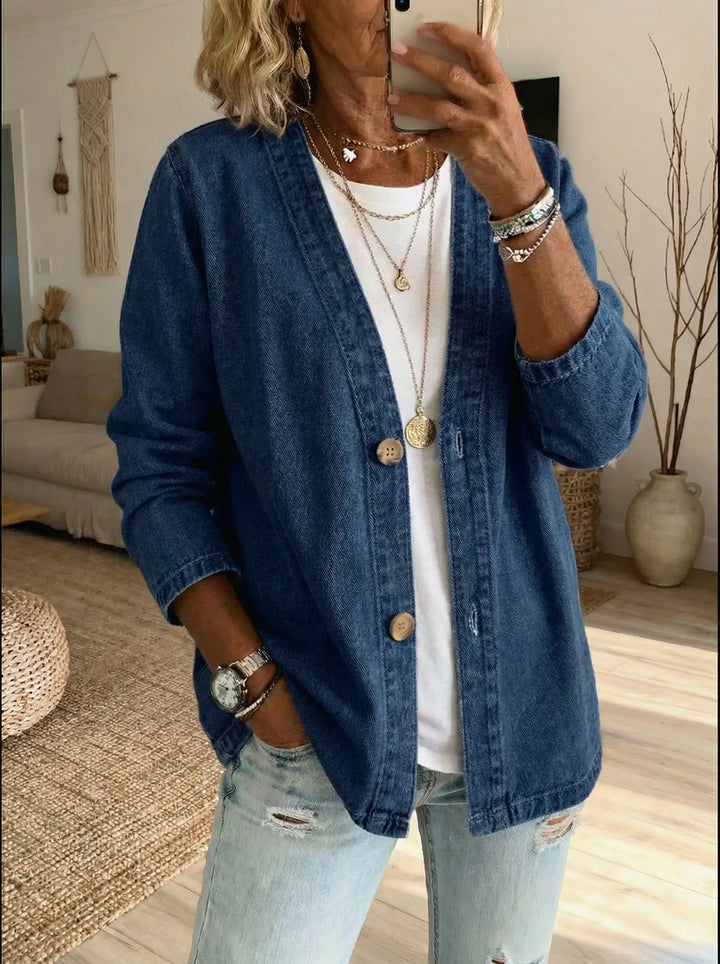 Shiloh - Leichter Denim-Cardigan mit Knopfleiste