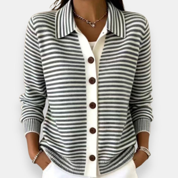 Briana - Weicher gestreifter Cardigan