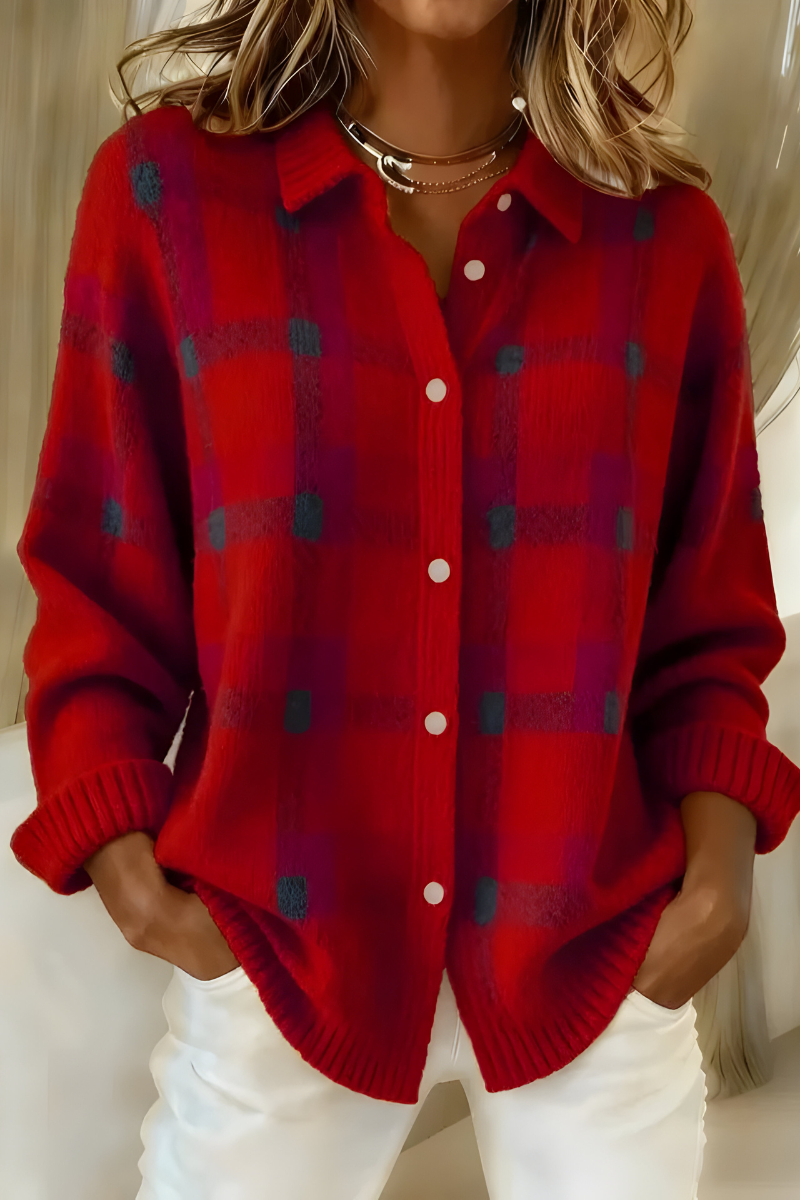 Ashara - Weicher Karo-Cardigan