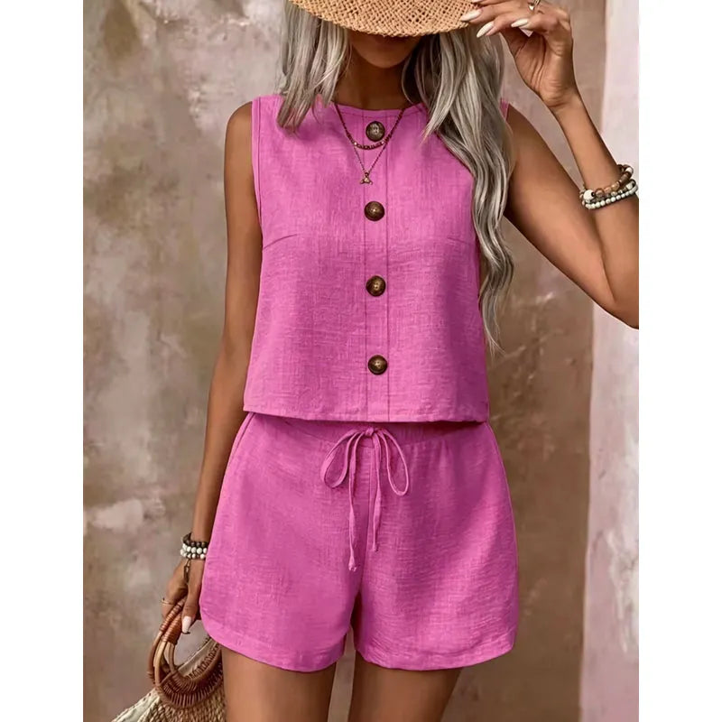 Abilene - Strukturiertes Set aus Tanktop und Shorts