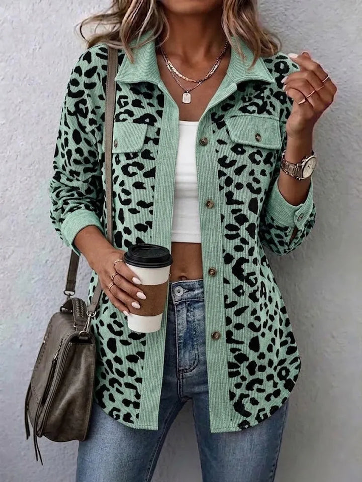 Miressia - Animal-Print-Cardigan mit Knopfleiste