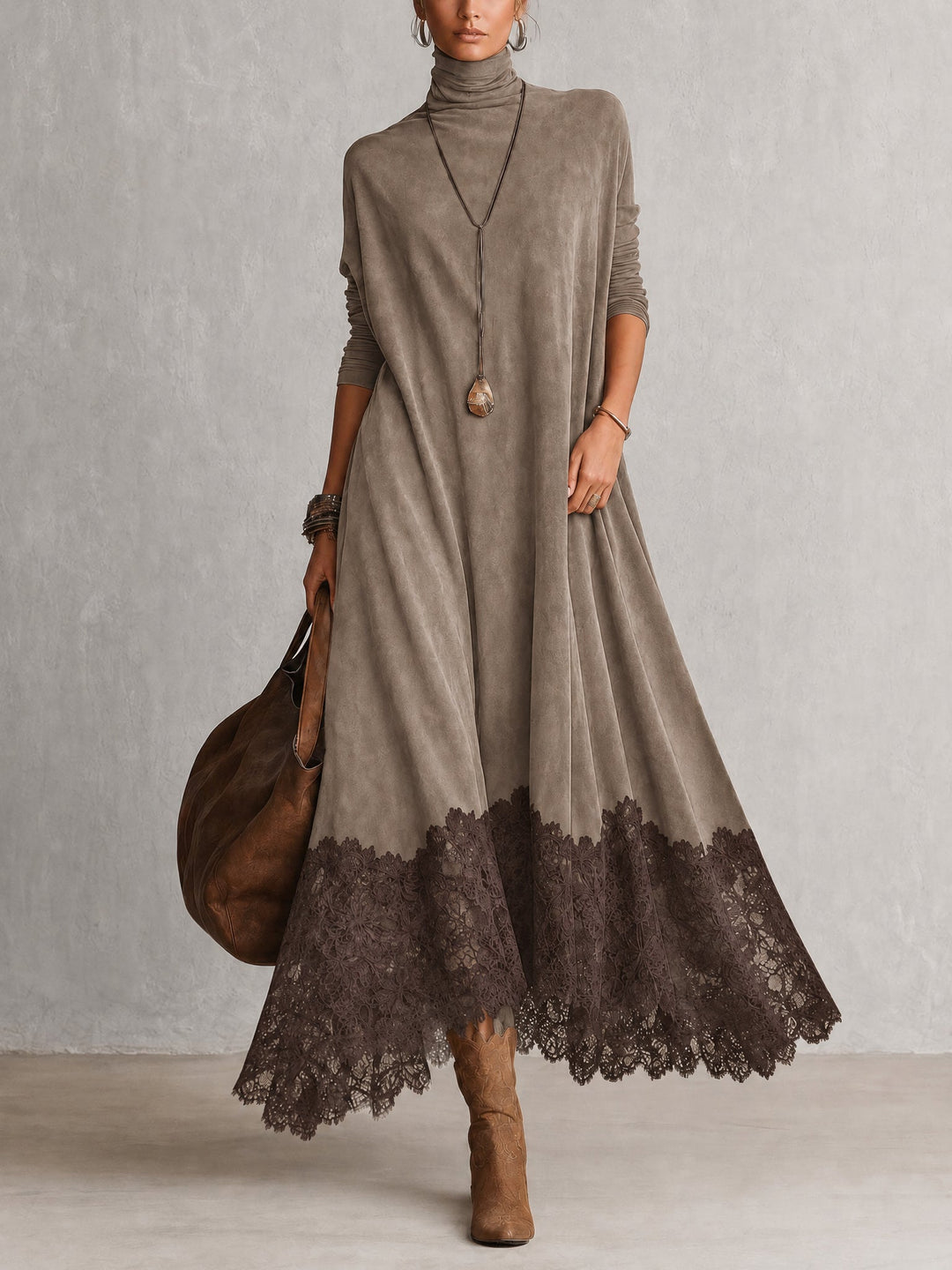 Pamina - A-Linien-Kleid mit Spitzenpaneelen