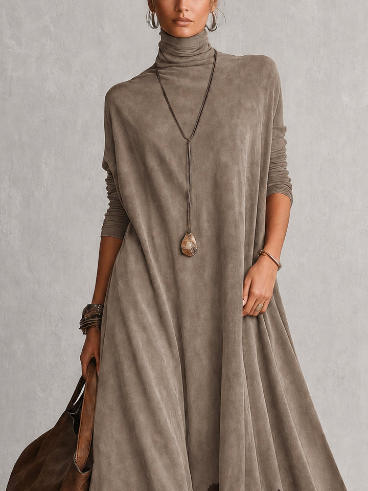 Maelis - Samtiges Maxikleid mit Spitzenbesatz