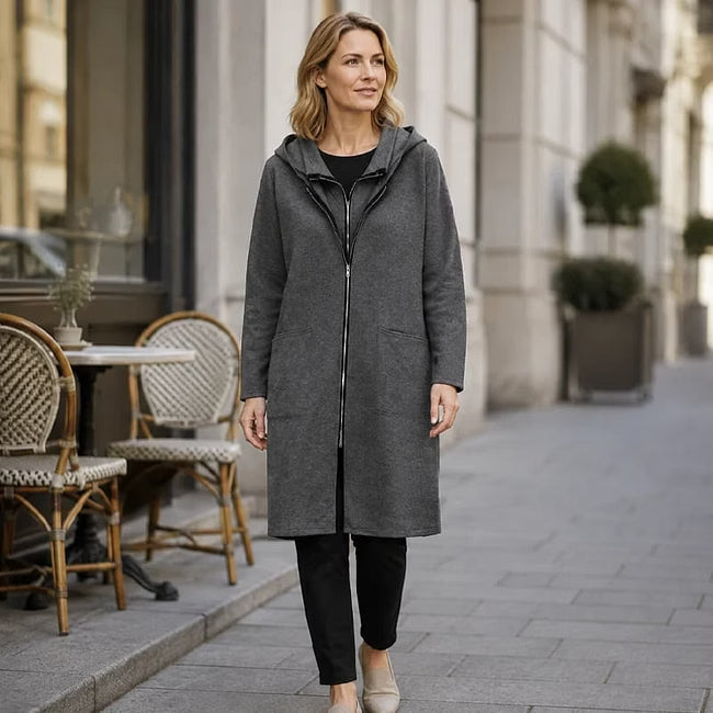 Sigrid - Lässiger Kapuzenmantel mit Reißverschluss