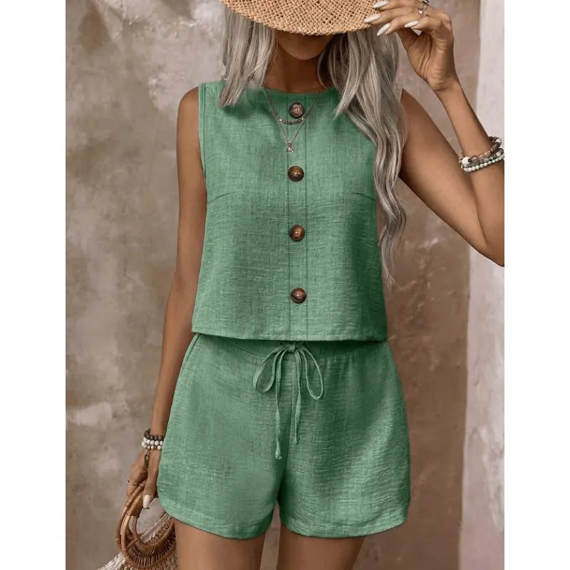 Abilene - Strukturiertes Set aus Tanktop und Shorts