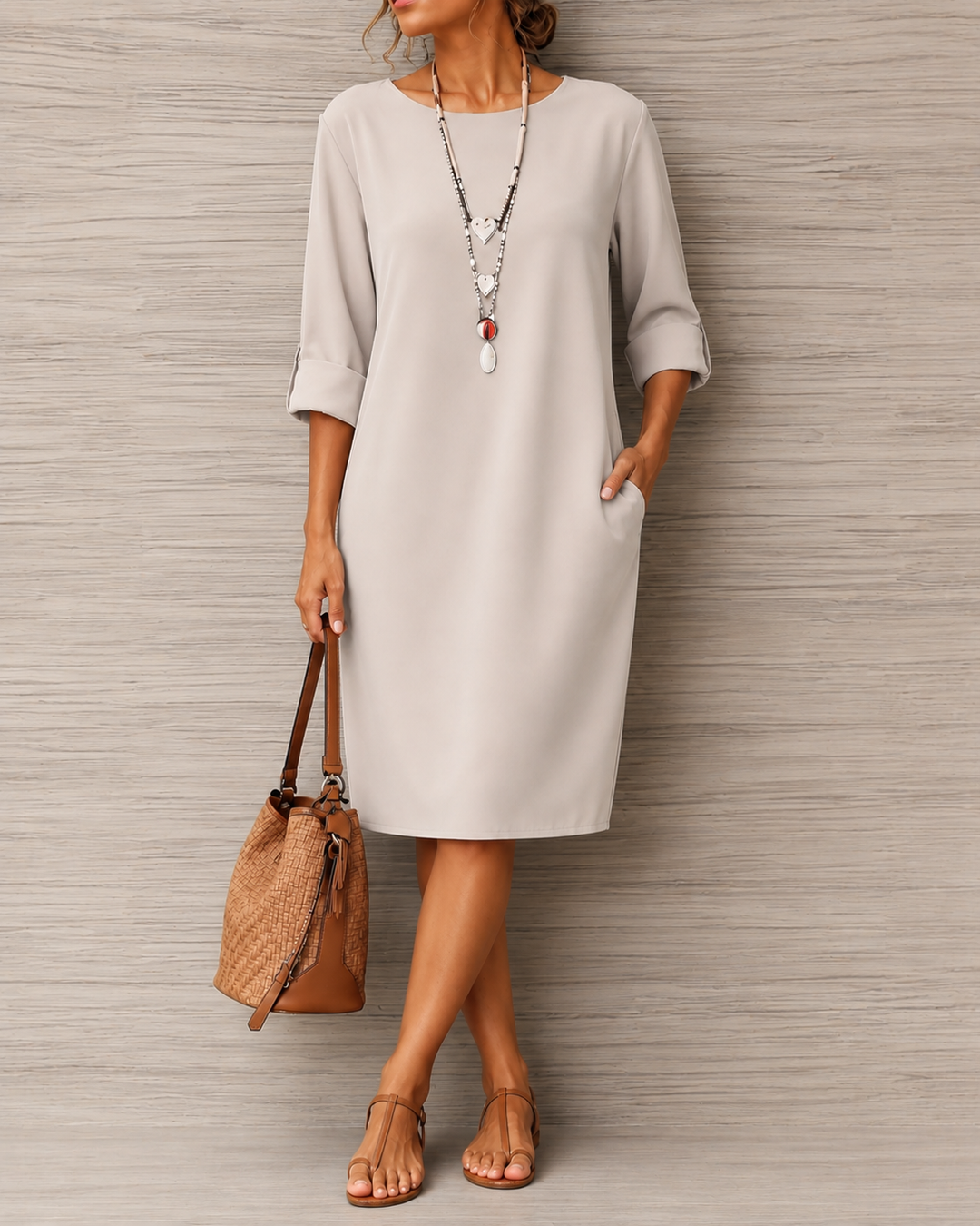 Delya - Drapiertes Midikleid