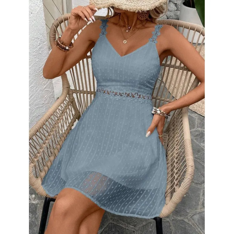 Noelline - Besticktes Minikleid mit Trägern