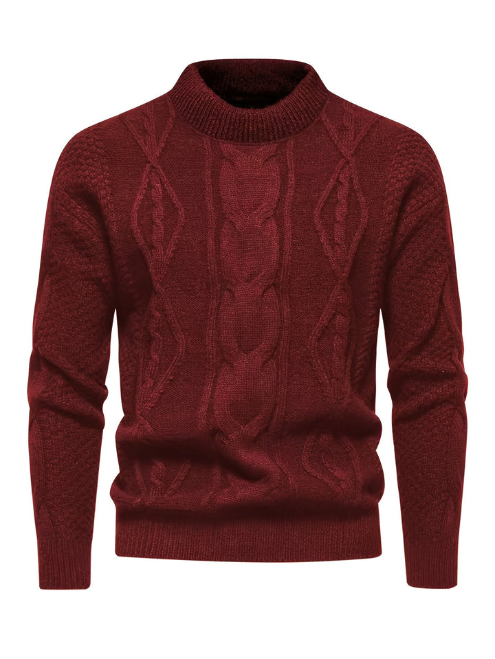 Kael - Zopfstrick-Pullover mit Stehkragen