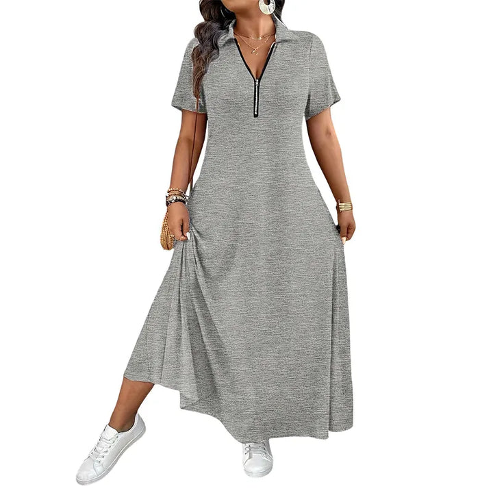 Primelle - Softtouch-Maxikleid mit Zip-Kragen