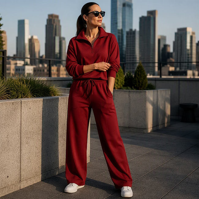 Maud - Legeres Half-Zip-Zweiteiler-Set