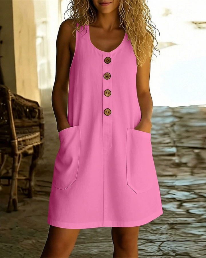 Katelin - Luftiges Sommerkleid mit Knopfleiste vorn