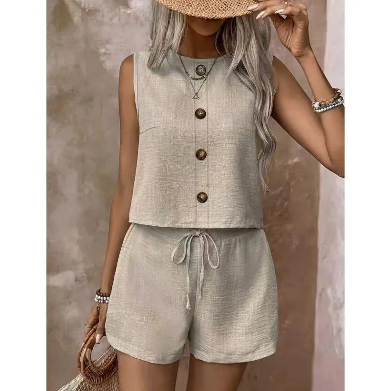 Abilene - Strukturiertes Set aus Tanktop und Shorts