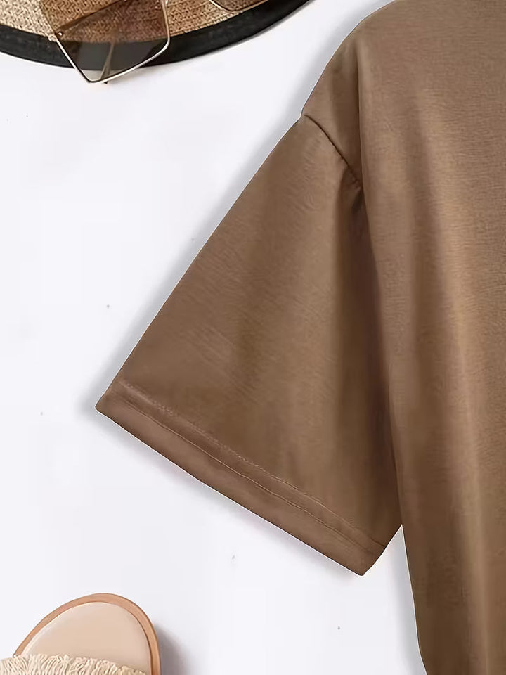 Sarai - Grafik-T-Shirt mit Kaffeekreuz-Print