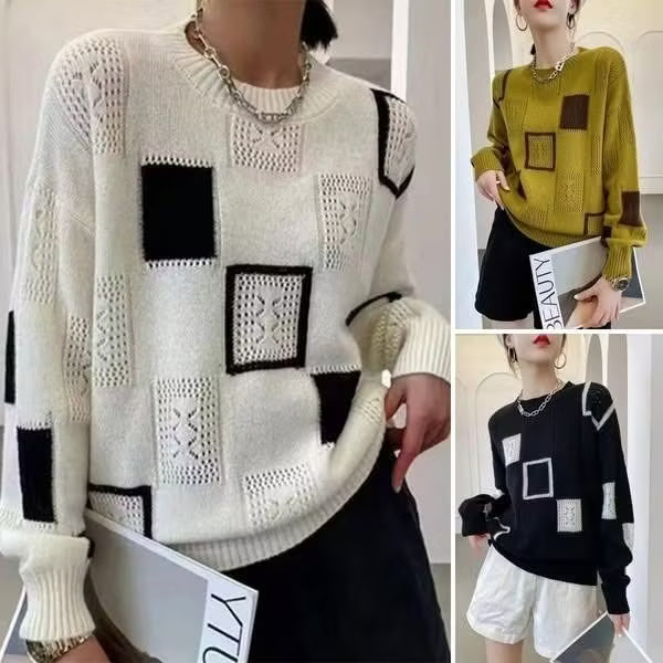Adorelle - Kunstvoller Patchwork-Strickpullover