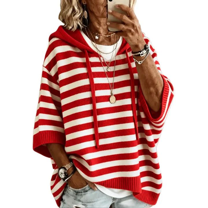 Leontine - Gestreifter Kapuzenpullover aus Strick