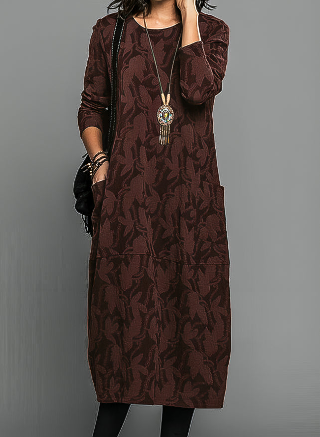 Janna - Midi-Kleid mit Blattdruck