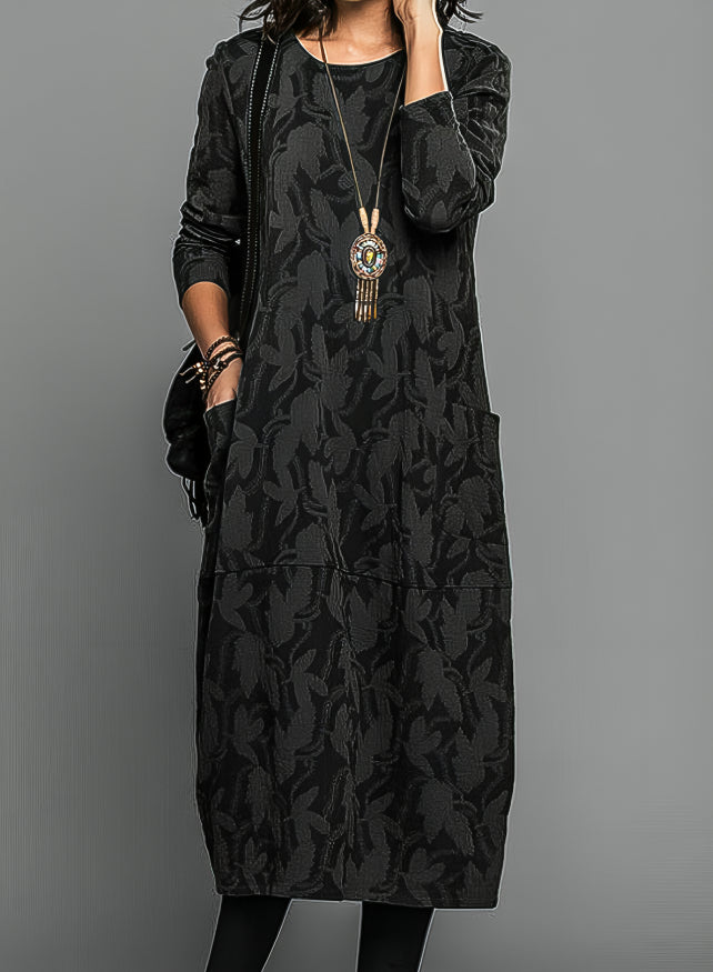 Janna - Midi-Kleid mit Blattdruck