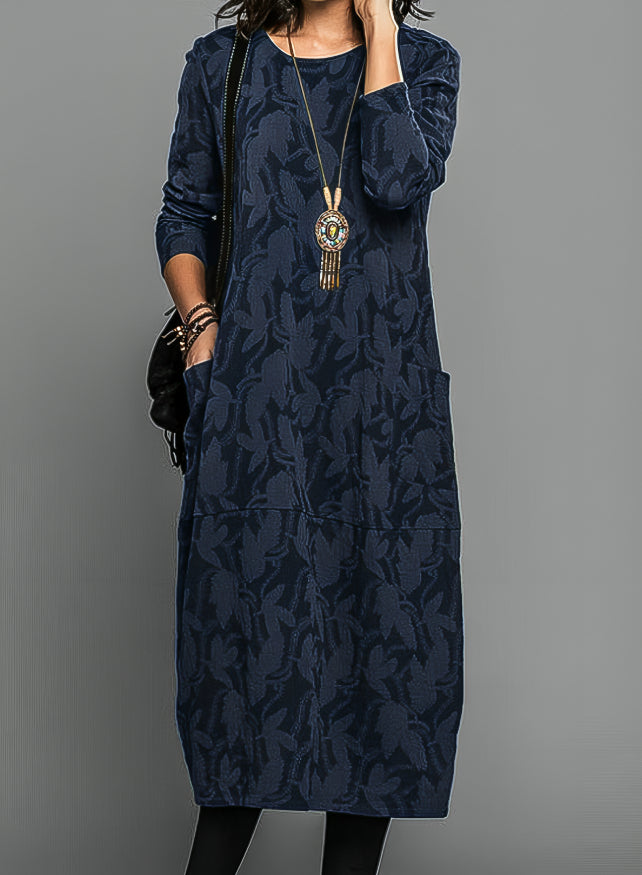 Janna - Midi-Kleid mit Blattdruck