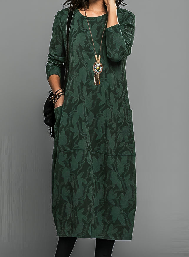Janna - Midi-Kleid mit Blattdruck