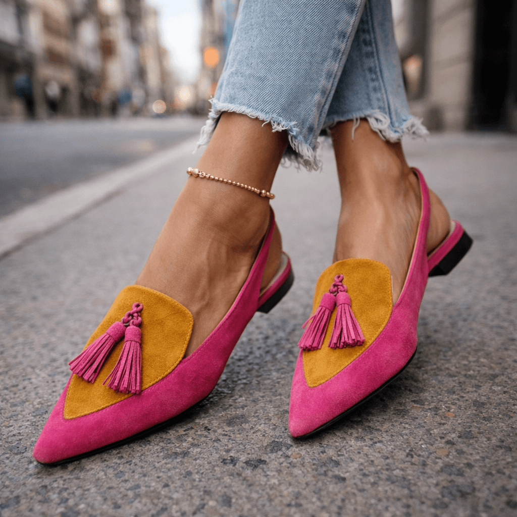 Delisia - Handgefertigte Sandalen mit Quastenriemen
