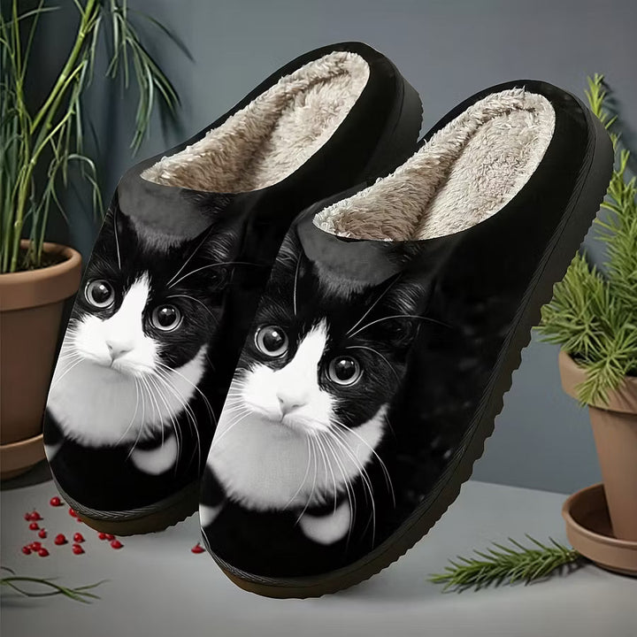 Zita - Ultraweiche Katzen-Print Hausschuhe