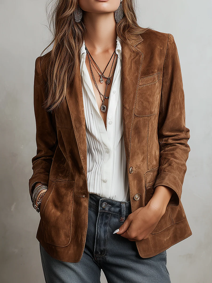 Mirevalle - Maßgeschneiderter Wildleder-Blazer im Vintage-Stil