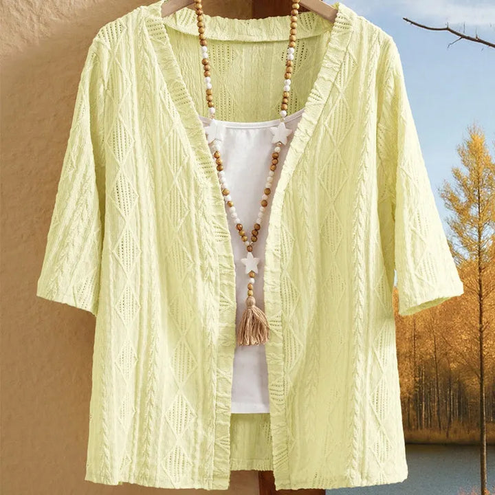 Delienne - Soft-Touch Ajour-Strickjacke