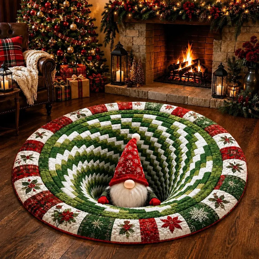 Adelie - Festlicher runder Weihnachtsteppich