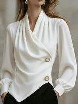 Ximena - Elegante drapierte Satinbluse