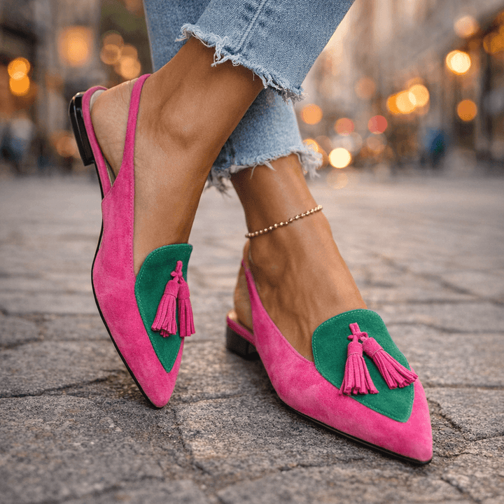 Delisia - Handgefertigte Sandalen mit Quastenriemen