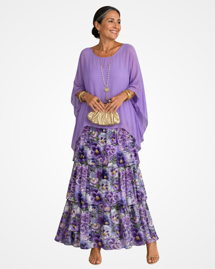 Sylvia - Weiches, fließendes Maxikleid