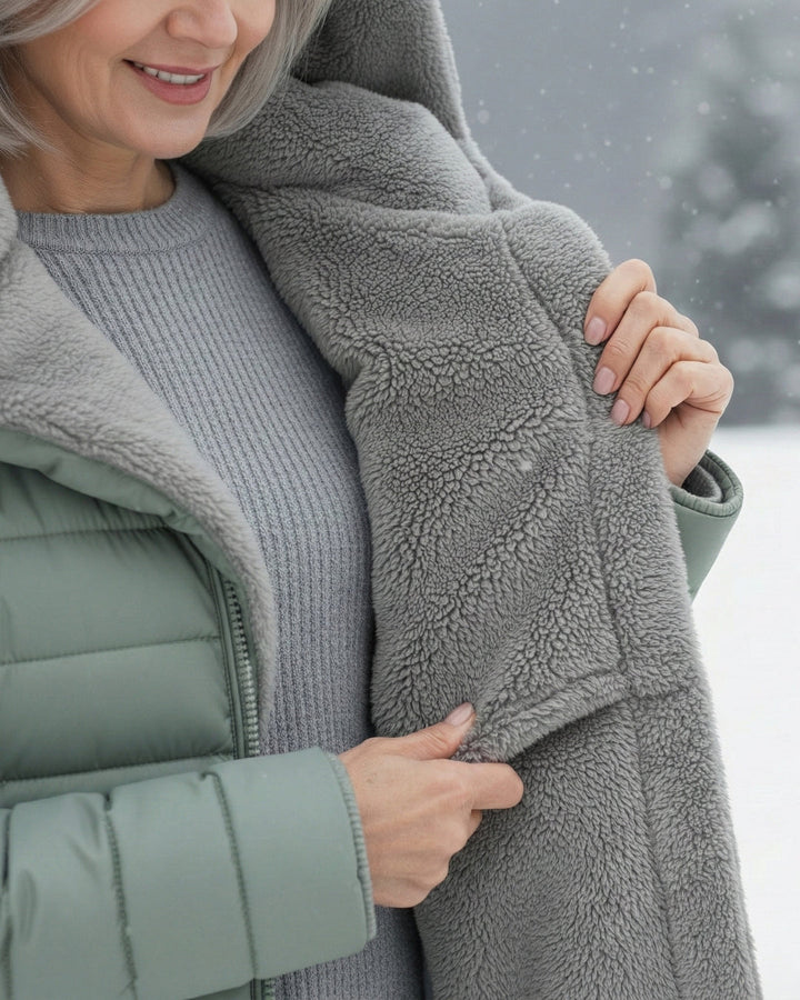 Leni - Warm gefütterter Kapuzen-Steppmantel