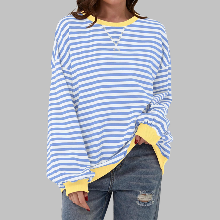 Viveca - gestreiftes Soft-Touch-Langarm-Sweatshirt