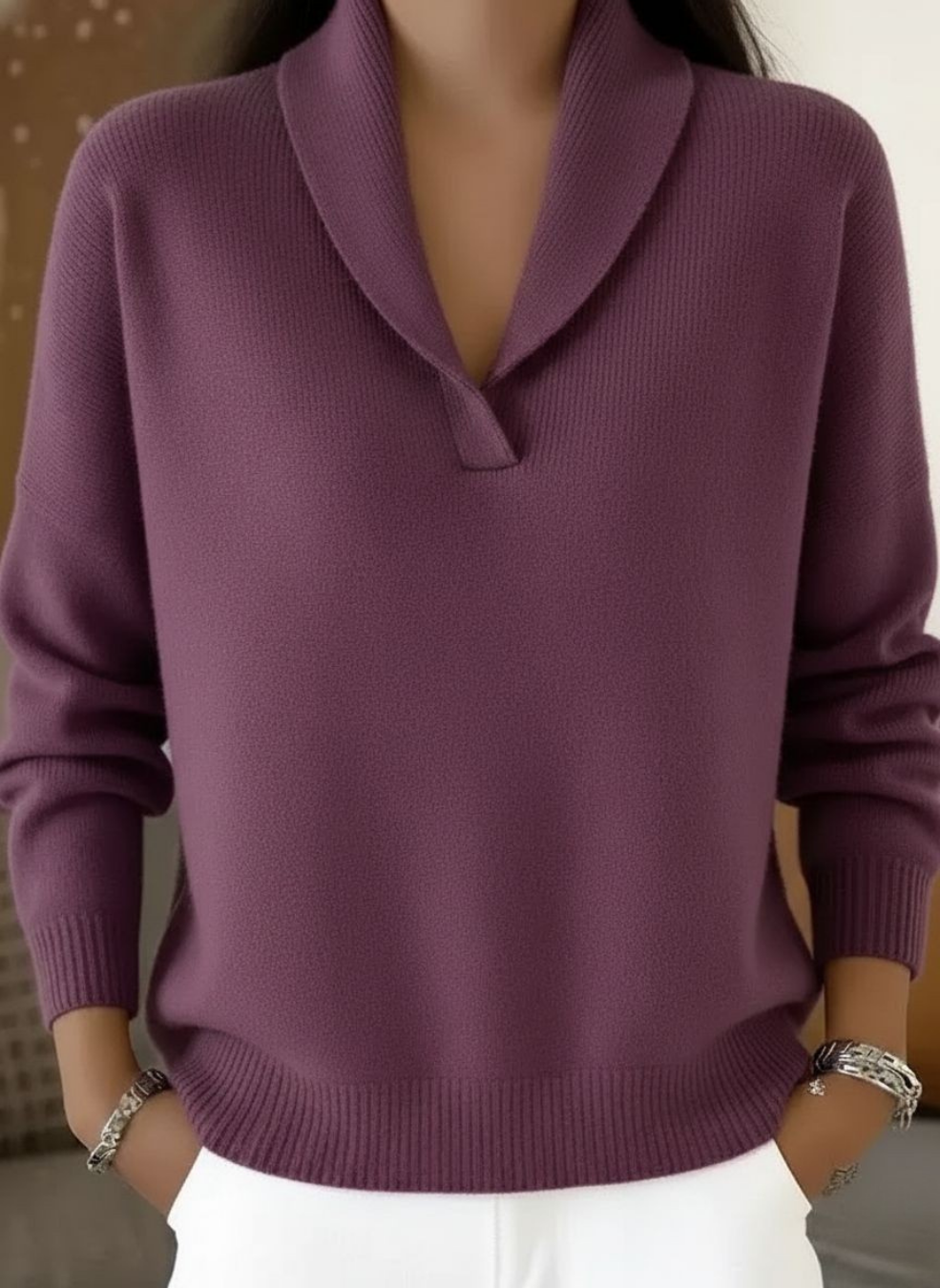 Cybele - Soft-Touch-Pullover mit V-Ausschnitt