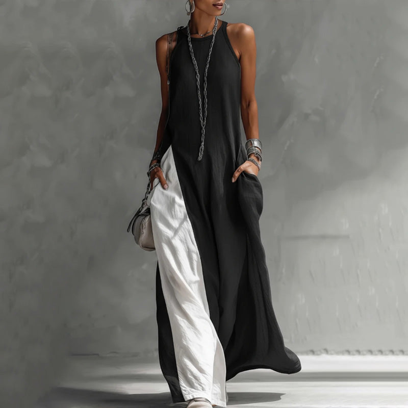 Zarella - Soft-Touch Colour-Blocking-Maxikleid