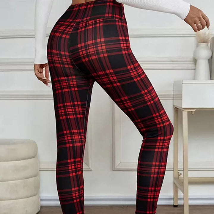 Estelyn - Klassische karierte Stretch-Leggings